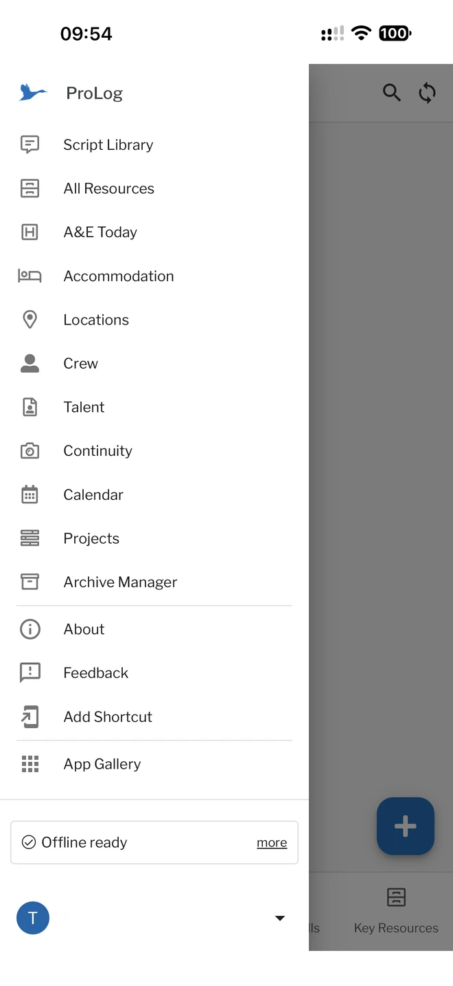 Isidore ProLog Navigation Drawer & Offline Ready Status